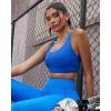 RUNNING GIRL High Impact Sports Bras for Women,Racerback Running Bra Workout Crop Tank Tops Longline Sports Bra Push up(Y-cerulean Blue)