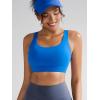 RUNNING GIRL High Impact Sports Bras for Women,Racerback Running Bra Workout Crop Tank Tops Longline Sports Bra Push up(Y-cerulean Blue)