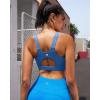 RUNNING GIRL High Impact Sports Bras for Women,Racerback Running Bra Workout Crop Tank Tops Longline Sports Bra Push up(Y-light Blue)