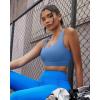 RUNNING GIRL High Impact Sports Bras for Women,Racerback Running Bra Workout Crop Tank Tops Longline Sports Bra Push up(Y-light Blue)