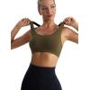 RUNNING GIRL High Impact Sports Bras for Women,Racerback Running Bra Workout Crop Tank Tops Longline Sports Bra Push up(Y-oak Brown)