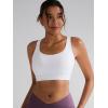 RUNNING GIRL High Impact Sports Bras for Women,Racerback Running Bra Workout Crop Tank Tops Longline Sports Bra Push up(Y-white)