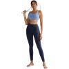 RUNNING GIRL Leggings for Women 25″ Inseam, High Waisted Compression Buttery Soft Yoga Pants with Pockets(Navy Blue)