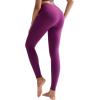 RUNNING GIRL Leggings for Women 25″ Inseam, High Waisted Compression Buttery Soft Yoga Pants with Pockets(Plum)
