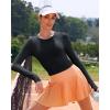 RUNNING GIRL Long Sleeve Workout Tops for Women Soft Crew Neck Basic Tight Cropped Top Casual Seamless Shirt(A-black)