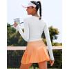 RUNNING GIRL Long Sleeve Workout Tops for Women Soft Crew Neck Basic Tight Cropped Top Casual Seamless Shirt(A-white)