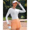 RUNNING GIRL Long Sleeve Workout Tops for Women Soft Crew Neck Basic Tight Cropped Top Casual Seamless Shirt(A-white)