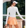 RUNNING GIRL Long Sleeve Workout Tops for Women Soft Crew Neck Basic Tight Cropped Top Casual Seamless Shirt(A-white)