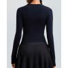 RUNNING GIRL Long Sleeve Yoga Shirts for Women, Soft Fitted Seamless Stretchy Casual Crew Neck Athletic Basic Shirt(A-black)