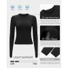 RUNNING GIRL Long Sleeve Yoga Shirts for Women, Soft Fitted Seamless Stretchy Casual Crew Neck Athletic Basic Shirt(A-black)