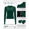 RUNNING GIRL Long Sleeve Yoga Shirts for Women, Soft Fitted Seamless Stretchy Casual Crew Neck Athletic Basic Shirt(A-forest Green)
