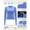 RUNNING GIRL Long Sleeve Yoga Shirts for Women, Soft Fitted Seamless Stretchy Casual Crew Neck Athletic Basic Shirt(A-light Blue)