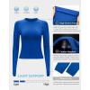 RUNNING GIRL Long Sleeve Yoga Shirts for Women, Soft Fitted Seamless Stretchy Casual Crew Neck Athletic Basic Shirt(A-navy Blue)