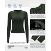 RUNNING GIRL Long Sleeve Yoga Shirts for Women, Soft Fitted Seamless Stretchy Casual Crew Neck Athletic Basic Shirt(A-slate Green)