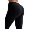 RUNNING GIRL No Front Seam Leggings for Women 25″ Inseam, High Waisted Seamless Buttery Soft Yoga Pants(Black)