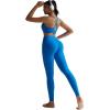 RUNNING GIRL No Front Seam Leggings for Women 25″ Inseam, High Waisted Seamless Buttery Soft Yoga Pants(Deep Blue)