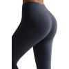 RUNNING GIRL No Front Seam Leggings for Women 25″ Inseam, High Waisted Seamless Buttery Soft Yoga Pants(Deep Grey)