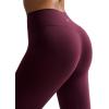 RUNNING GIRL No Front Seam Leggings for Women 25″ Inseam, High Waisted Seamless Buttery Soft Yoga Pants(Maroon)