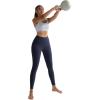 RUNNING GIRL No Front Seam Leggings for Women 25″ Inseam, High Waisted Seamless Buttery Soft Yoga Pants(Navy Blue)