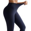 RUNNING GIRL No Front Seam Leggings for Women 25″ Inseam, High Waisted Seamless Buttery Soft Yoga Pants(Navy Blue)