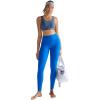 RUNNING GIRL No Front Seam Leggings for Women 25″ Inseam, High Waisted Seamless Buttery Soft Yoga Pants(Sparkle Blue)