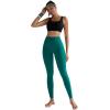 RUNNING GIRL No Front Seam Leggings for Women 25″ Inseam, High Waisted Seamless Buttery Soft Yoga Pants(Teal)