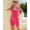 RUNNING GIRL One Piece Jumpsuit, Yoga Bodycon Ribbed Jumpsuit with Tummy Control Bodysuits for Women Full Length(2-pink)