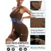 RUNNING GIRL One Piece Jumpsuits for Women, Ribbed Seamless Workout Bodysuit for Women with Tummy Control(1-brown)