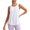 RUNNING GIRL Racerback Running Yoga Athletic Tank Tops for Women, Sleeveless Workout Tank Tops Woman Tennis Shirts(B-white)