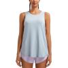 RUNNING GIRL Racerback Running Yoga Athletic Tank Tops for Women, Sleeveless Workout Tank Tops Woman Tennis Shirts(Grey)