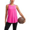 RUNNING GIRL Racerback Running Yoga Athletic Tank Tops for Women, Sleeveless Workout Tank Tops Woman Tennis Shirts(Rose Red)