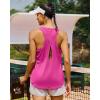 RUNNING GIRL Racerback Running Yoga Athletic Tank Tops for Women, Sleeveless Workout Tank Tops Woman Tennis Shirts(Rose Red)