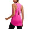 RUNNING GIRL Racerback Running Yoga Athletic Tank Tops for Women, Sleeveless Workout Tank Tops Woman Tennis Shirts(Rose Red)