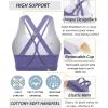 RUNNING GIRL Sports Bra for Women High Support, Criss-Cross Back Padded Strappy Sports Bras Yoga Bra with Removable Cups(1-amethyst)