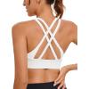 RUNNING GIRL Sports Bra for Women High Support, Criss-Cross Back Padded Strappy Sports Bras Yoga Bra with Removable Cups(1-black+grey+white)