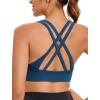 RUNNING GIRL Sports Bra for Women High Support, Criss-Cross Back Padded Strappy Sports Bras Yoga Bra with Removable Cups(1-black+white+dark Blue)