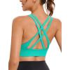 RUNNING GIRL Sports Bra for Women High Support, Criss-Cross Back Padded Strappy Sports Bras Yoga Bra with Removable Cups(1-blue+pink+green)