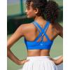 RUNNING GIRL Sports Bra for Women High Support, Criss-Cross Back Padded Strappy Sports Bras Yoga Bra with Removable Cups(1-brilliant Blue)