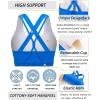 RUNNING GIRL Sports Bra for Women High Support, Criss-Cross Back Padded Strappy Sports Bras Yoga Bra with Removable Cups(1-brilliant Blue)