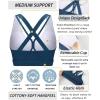 RUNNING GIRL Sports Bra for Women High Support, Criss-Cross Back Padded Strappy Sports Bras Yoga Bra with Removable Cups(1-dark Blue)