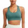 RUNNING GIRL Sports Bra for Women High Support, Criss-Cross Back Padded Strappy Sports Bras Yoga Bra with Removable Cups(1-green)
