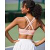 RUNNING GIRL Sports Bra for Women High Support, Criss-Cross Back Padded Strappy Sports Bras Yoga Bra with Removable Cups(1-pink)