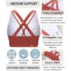 RUNNING GIRL Sports Bra for Women High Support, Criss-Cross Back Padded Strappy Sports Bras Yoga Bra with Removable Cups(1-rose Red)