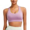 RUNNING GIRL Sports Bra for Women High Support, Criss-Cross Back Padded Strappy Sports Bras Yoga Bra with Removable Cups(1-taro Purple)