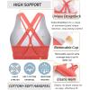 RUNNING GIRL Sports Bra for Women High Support, Criss-Cross Back Padded Strappy Sports Bras Yoga Bra with Removable Cups(1-watermelon Red)