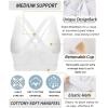 RUNNING GIRL Sports Bra for Women High Support, Criss-Cross Back Padded Strappy Sports Bras Yoga Bra with Removable Cups(1-white)