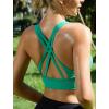 RUNNING GIRL Sports Bra for Women High Support, Criss-Cross Back Padded Strappy Sports Bras Yoga Bra with Removable Cups(1-white+pink+green)