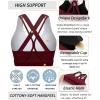 RUNNING GIRL Sports Bra for Women High Support, Criss-Cross Back Padded Strappy Sports Bras Yoga Bra with Removable Cups(1-wine Red)