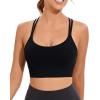 RUNNING GIRL Sports Bra for Women High Support, Criss-Cross Back Padded Strappy Sports Bras Yoga Bra with Removable Cups(2-black)