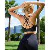 RUNNING GIRL Sports Bra for Women High Support, Criss-Cross Back Padded Strappy Sports Bras Yoga Bra with Removable Cups(2-black+white+green)